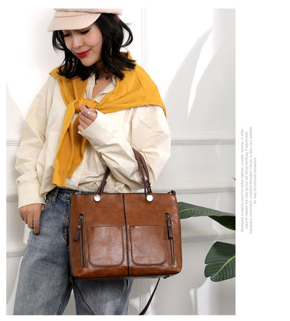 Retro Large Capacity Crossbody Handbag
