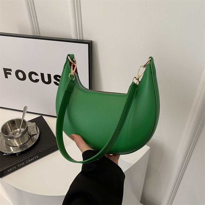 Crescent Textured Shoulder Bag
