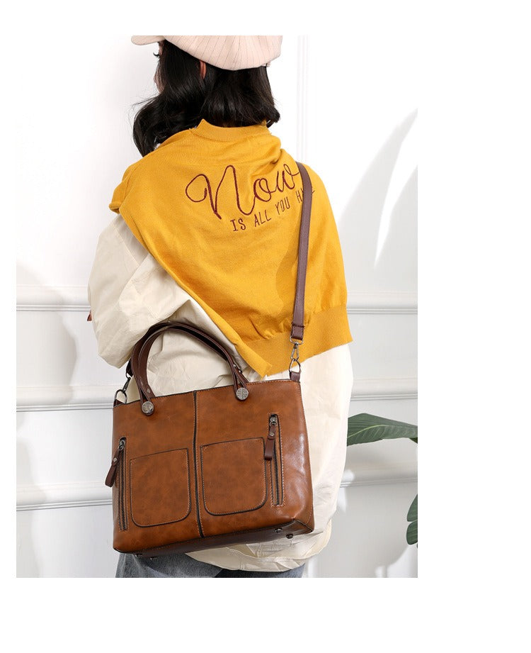 Retro Large Capacity Crossbody Handbag