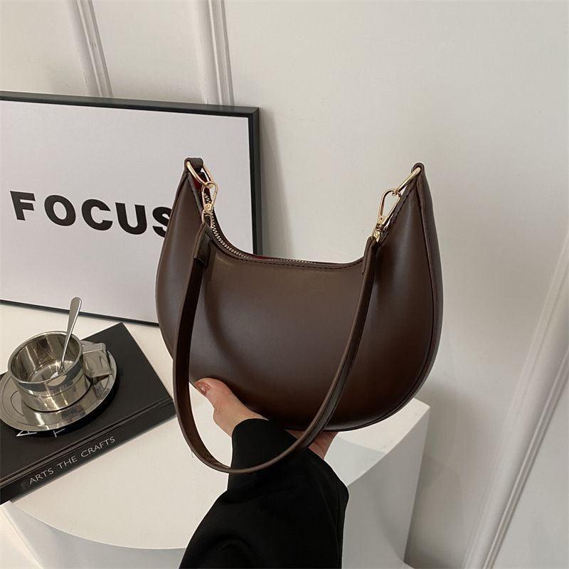 Crescent Textured Shoulder Bag
