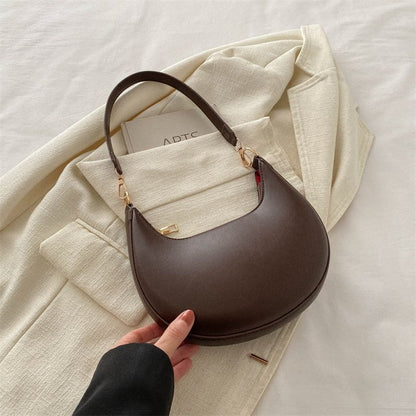 Crescent Textured Shoulder Bag