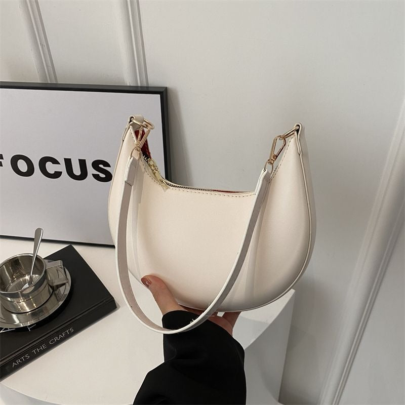 Crescent Textured Shoulder Bag