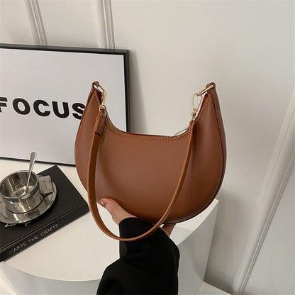 Crescent Textured Shoulder Bag