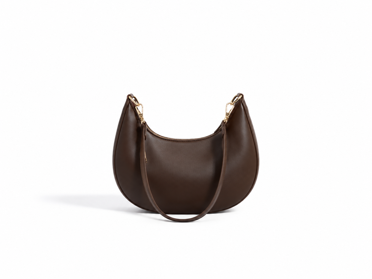 Crescent Textured Shoulder Bag