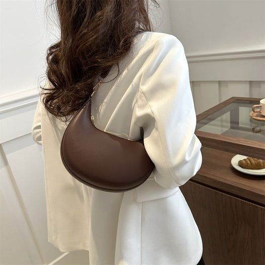 Crescent Textured Shoulder Bag