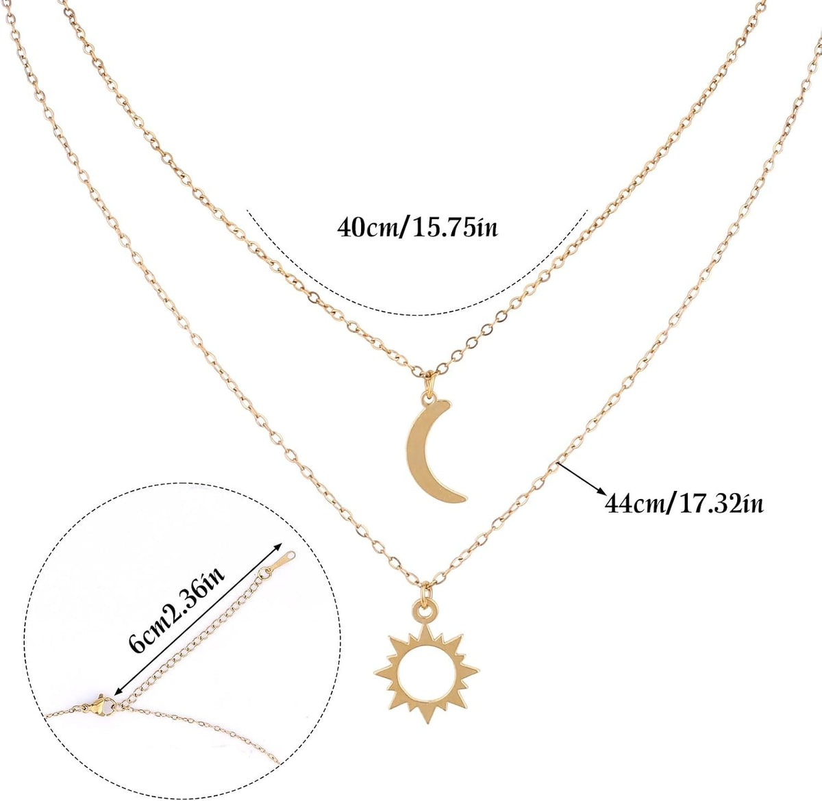 Soravi Sun and Moon Necklace (One Piece)